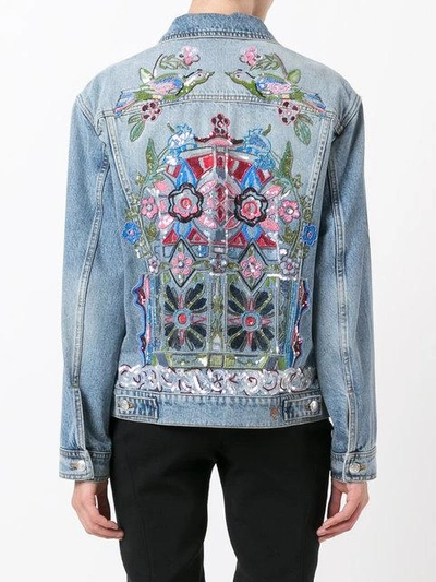 Shop Alexander Mcqueen Embroidered Denim Jacket