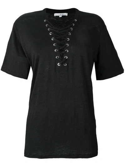 Iro Lace-up T-shirt In Black