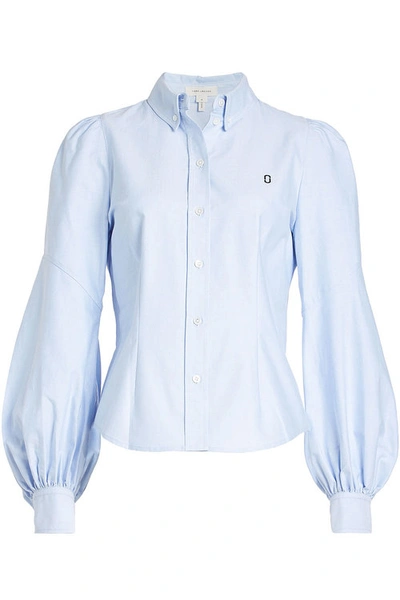 Marc Jacobs Cotton Shirt With Bishop Sleeves In Blue