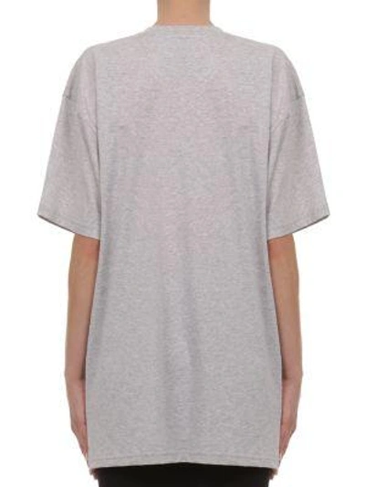 Shop Moschino Capsule Oversize Cotton-jersey Graphic Tee In Grey