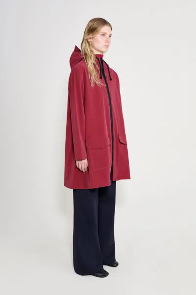 Stutterheim Mosebacke Patch Raincoat In Red