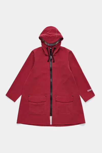Stutterheim Mosebacke Patch Raincoat In Red