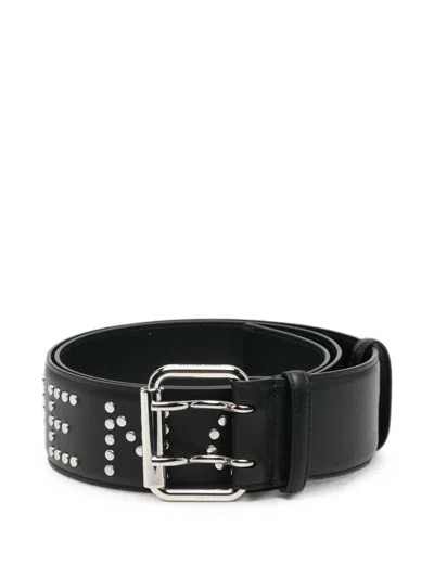 Givenchy Leather Belt Adjustable Size Studded Design Versatile In Black