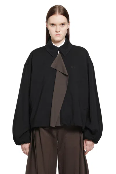 Loewe Jacket In Viscose And Wool Blend In Black