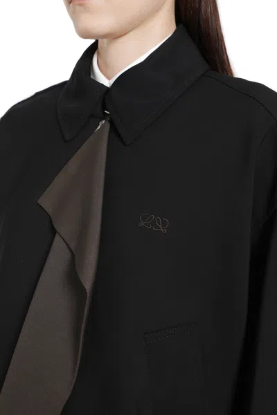 Loewe Jacket In Viscose And Wool Blend In Black