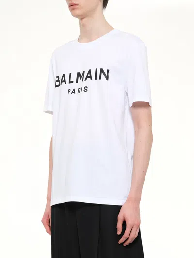 Balmain Cotton Regular-fit Logo-print T-shirt In White