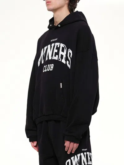 Represent Owners Logo-print Hoodie In Black