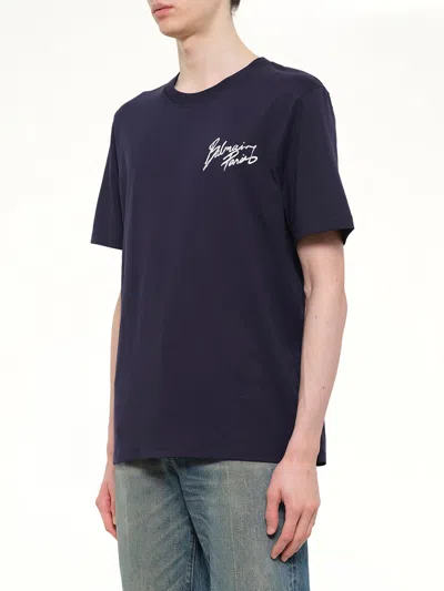 Balmain Navy Blue Cotton T-shirt In Blue
