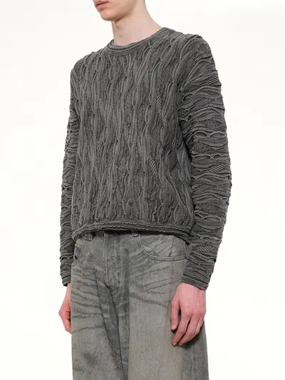 Doublet Air Yarn Regulator Knit Pullover In Gray
