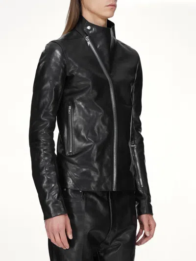 Rick Owens Leather Release Jacket In Black