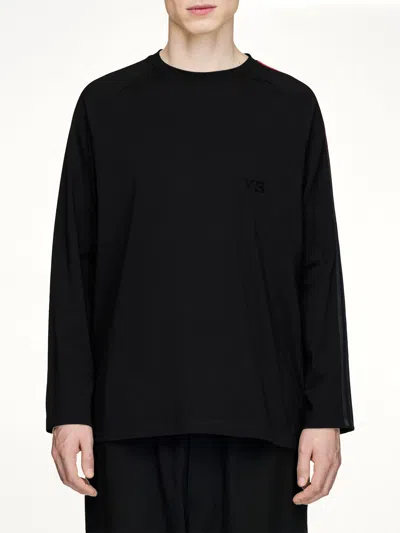 Y-3 Gradient 3 Stripe Ls T-shirt In Black