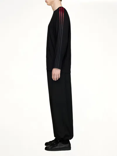 Y-3 Gradient 3 Stripe Ls T-shirt In Black