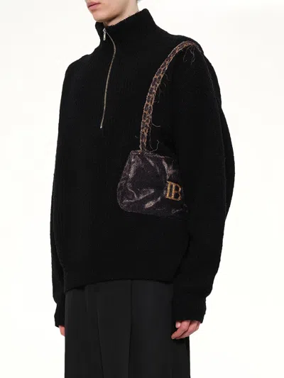 Doublet Half-zip Sweater In Black