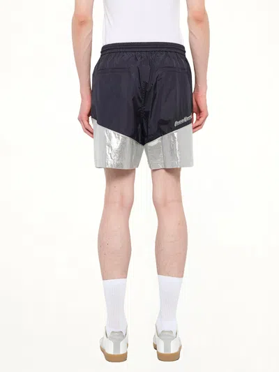 Juunj Metallic-panel Drawstring Shorts In Blue