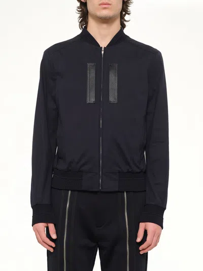 Juunj Leather-patch Bomber Jacket In Black