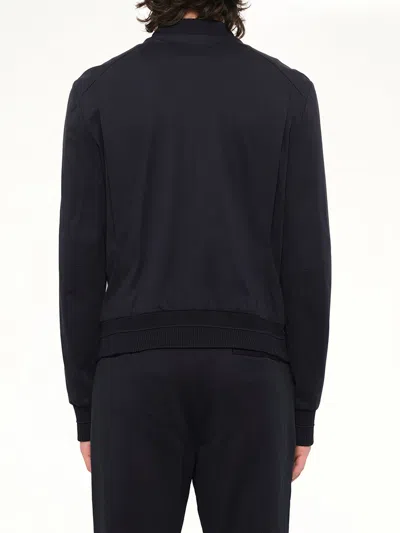 Juunj Leather-patch Bomber Jacket In Black