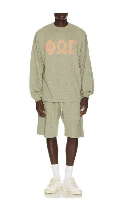 Essentials Merch Long Sleeve Tee In Neutral
