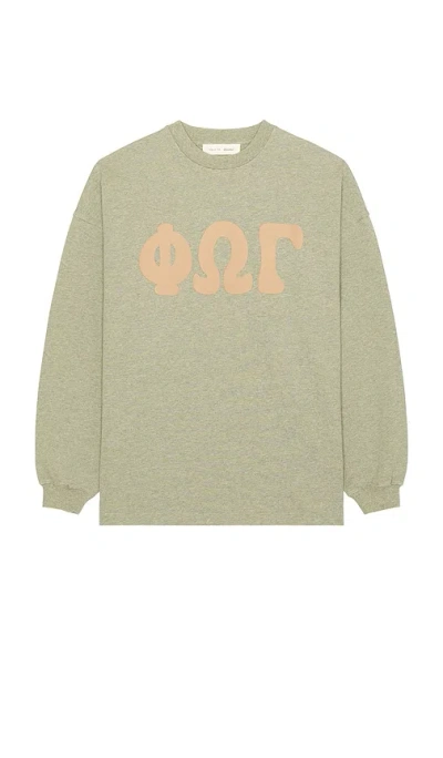 Essentials Merch Long Sleeve Tee In Neutral