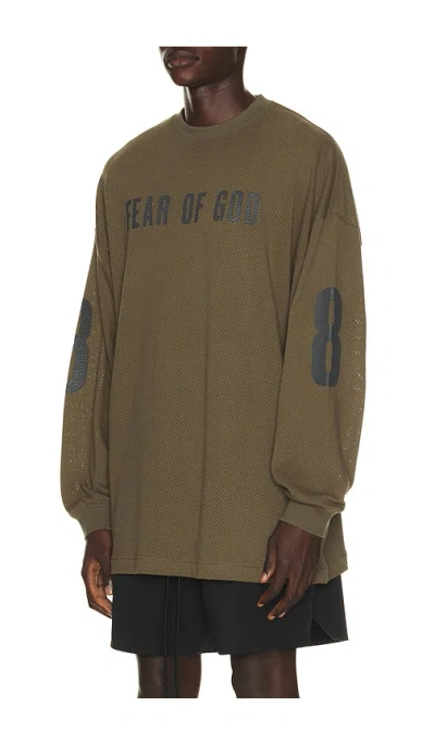 Essentials Merch Long Sleeve Tee In Neutral