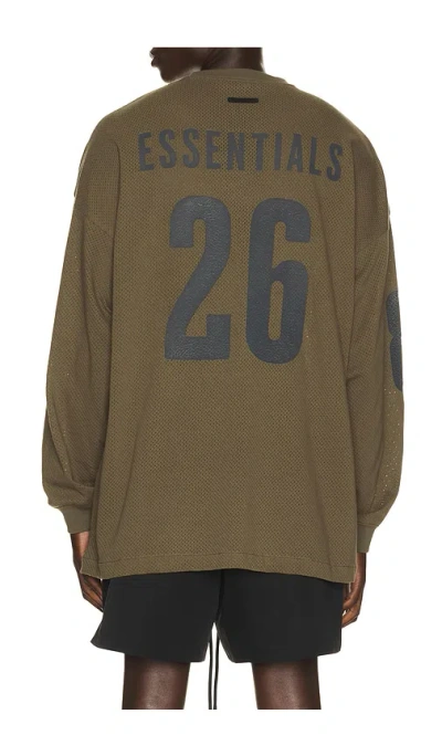 Essentials Merch Long Sleeve Tee In Neutral