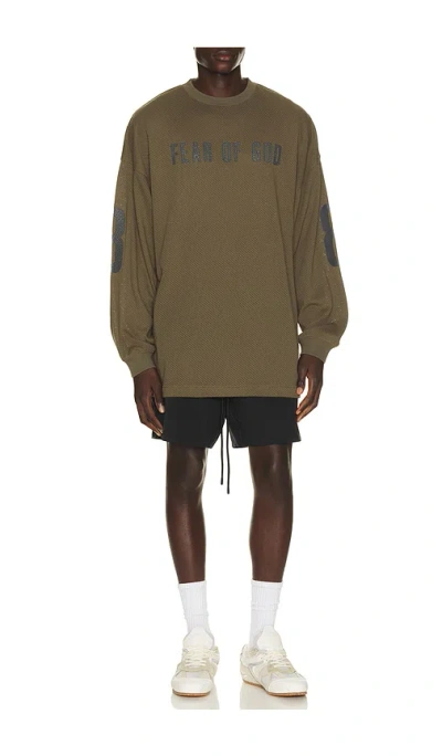 Essentials Merch Long Sleeve Tee In Neutral