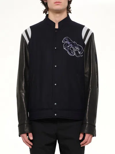 Lanvin Lobster-patch Baseball Jacket In Navy