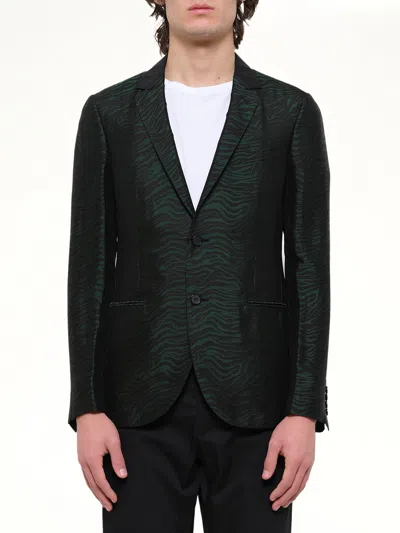 Lanvin D8 Slim 2 Button Jacket In Green