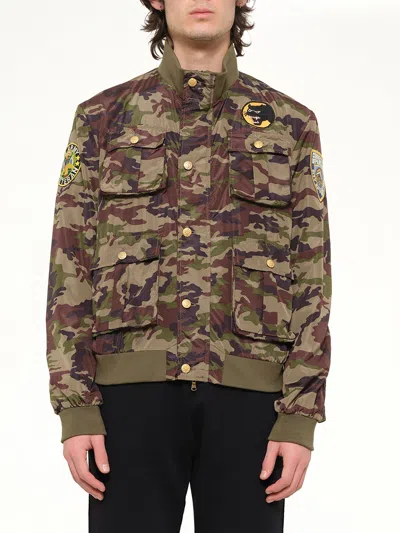 History Repeats Camouflage-print Patch-detail Jacket In Brown