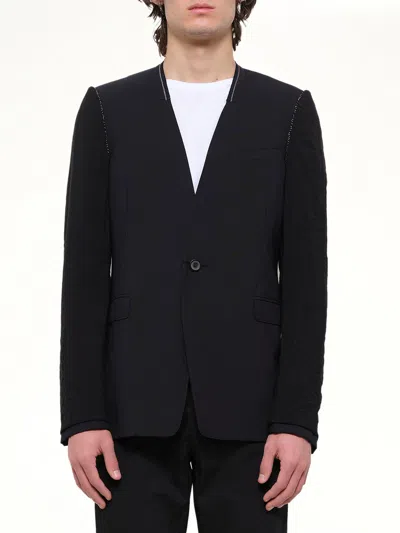 Lanvin Inside-out Collarless Jacket In Black