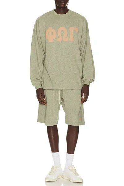 Essentials Merch Long Sleeve Tee In Neutral
