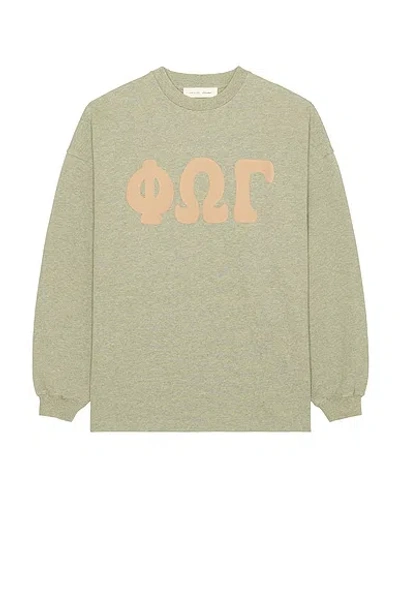 Essentials Merch Long Sleeve Tee In Neutral
