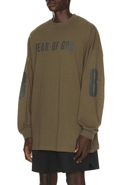 Essentials Merch Long Sleeve Tee In Neutral