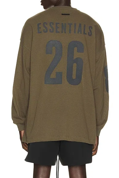 Essentials Merch Long Sleeve Tee In Neutral