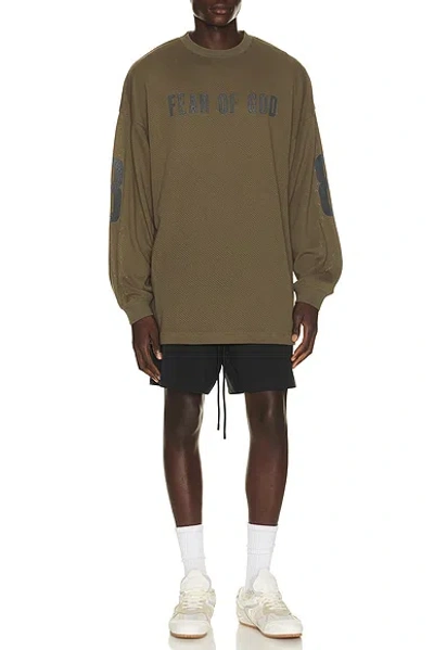 Essentials Merch Long Sleeve Tee In Neutral