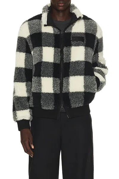 Givenchy Wool-blend Check-pattern Fleece Jacket In Blue