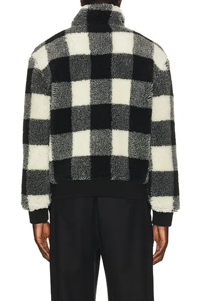 Givenchy Wool-blend Check-pattern Fleece Jacket In Blue