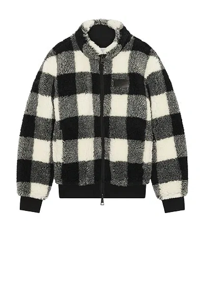 Givenchy Wool-blend Check-pattern Fleece Jacket In Blue