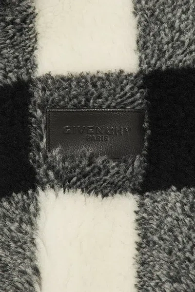 Givenchy Wool-blend Check-pattern Fleece Jacket In Blue