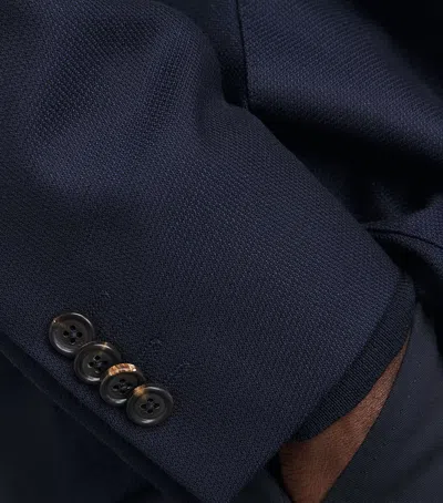 Corneliani Virgin Wool-silk Unlined Whisper Blazer In Blue