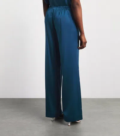 Staud Silk Stroll Trousers In Blue