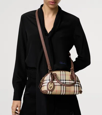 Burberry Primrose Small Shoulder Bag Check Pattern In Brown