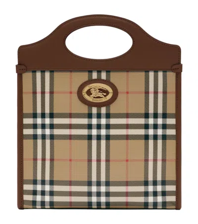 Burberry Coated Canvas Mini Pocket Handbag 24cm X 29cm In Brown