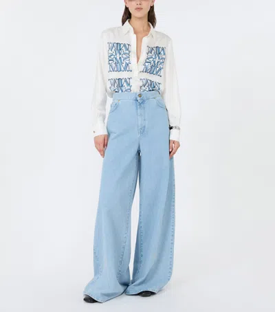 Max Mara Silk Monogram Shirt In Multi
