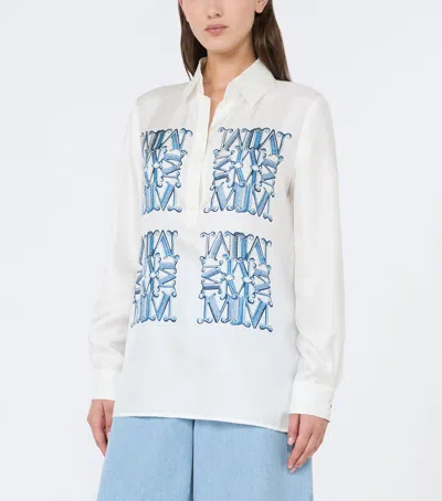 Max Mara Silk Monogram Shirt In Multi