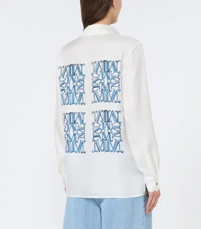 Max Mara Silk Monogram Shirt In Multi