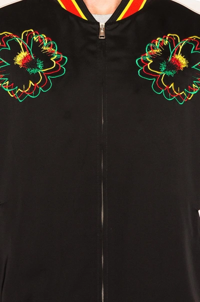 Shop Stella Mccartney Embroidered Bomber Jacket In Black.