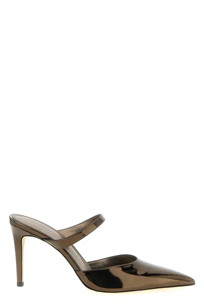 Stuart Weitzman Stuart Power 85 Heeled Mules In Brown