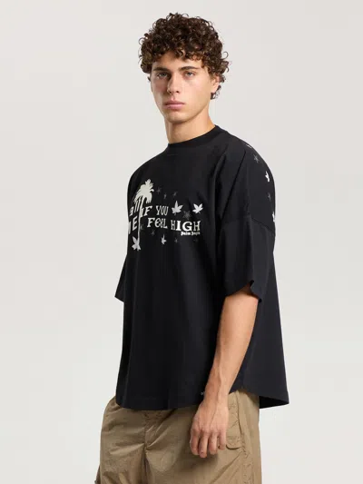 Palm Angels Feel High Oversized T-shirt In Black