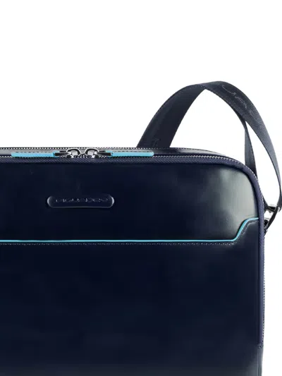 Piquadro 레더 백팩 In Blue