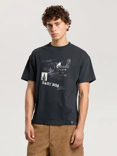 Palm Angels Surf Boy Regular T-shirt In Black